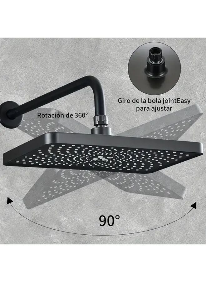 Reinforced Explosion Proof Shower Head High Pressure Black Square Design - Image 2